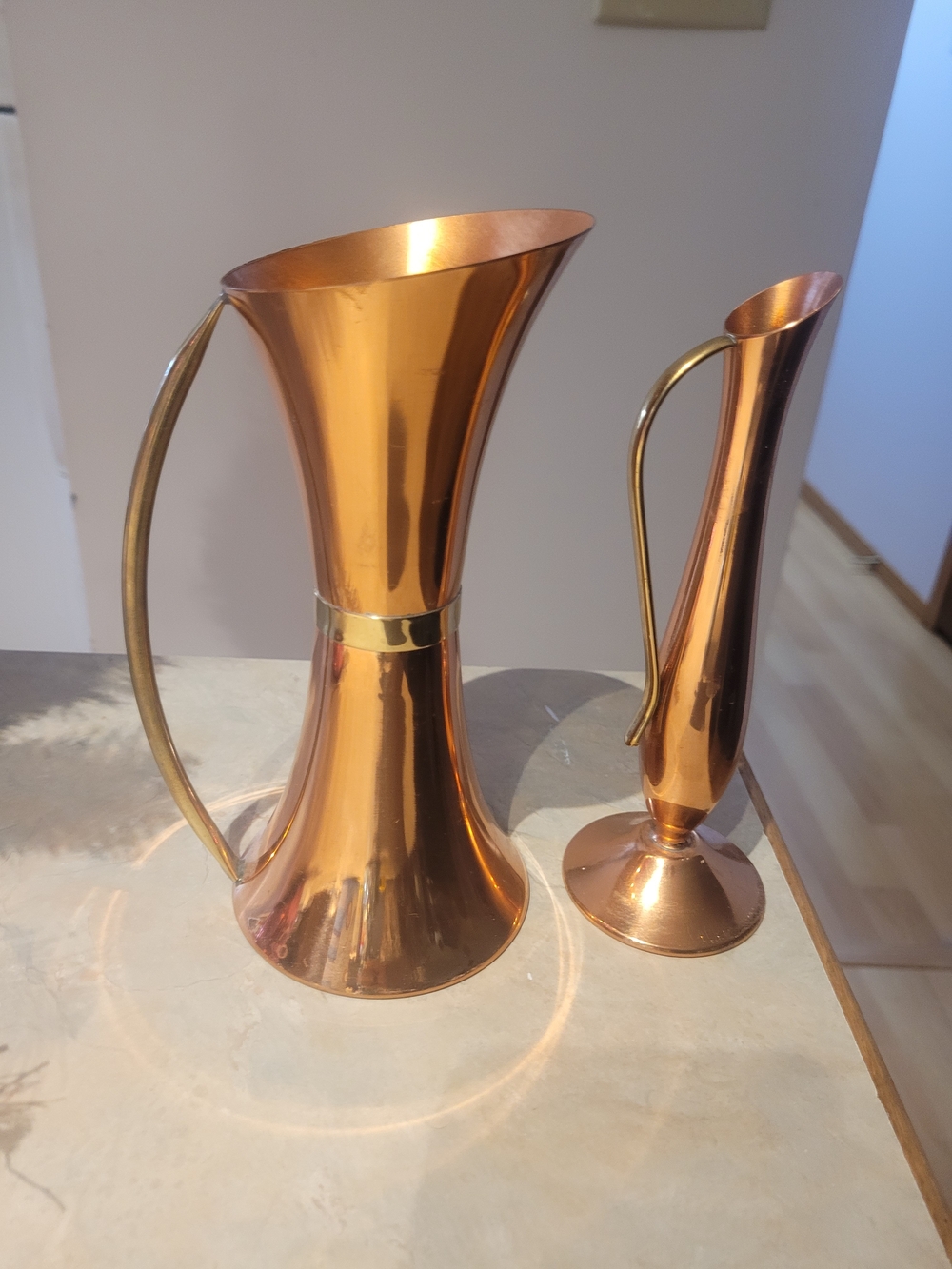 Lombard England Copper-Tone Decorative Pitcher Set
